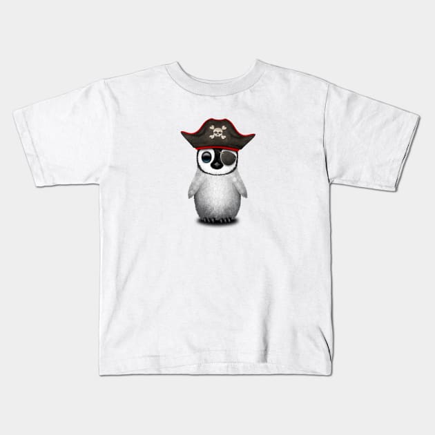 Cute Baby Penguin Pirate Kids T-Shirt by jeffbartels